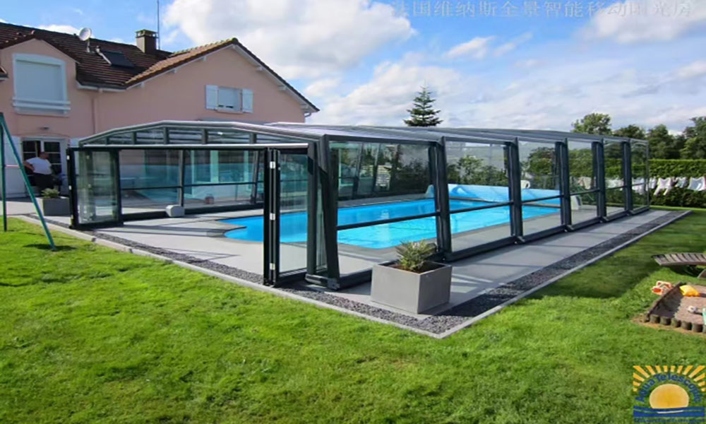 法国高型泳池移动阳光房
